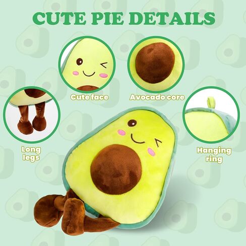 Avocado Fruit Plush Pillow for Valentine, Decorative Stuffed Animal Pillow Plushie Soft Doll Pillows Gifts for Adults 1 Pack Small in Saudi Arabia