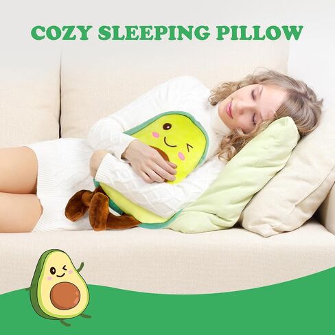 Avocado Fruit Plush Pillow for Valentine, Decorative Stuffed Animal Pillow Plushie Soft Doll Pillows Gifts for Adults 1 Pack Small in Saudi Arabia