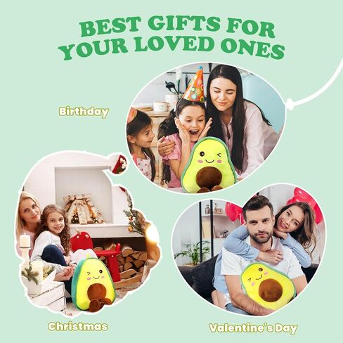 Avocado Fruit Plush Pillow for Valentine, Decorative Stuffed Animal Pillow Plushie Soft Doll Pillows Gifts for Adults 1 Pack Small in Saudi Arabia