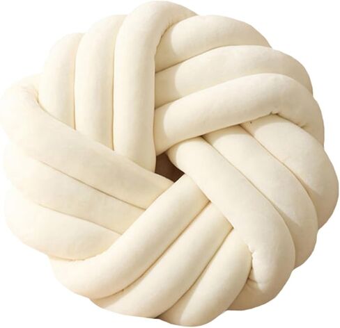 Youjiayi Knot Pillow Ball Round Cushion Decoration Knotted Throw Pillows Sofa Floor Car Pillow Back Cushion Kids Toys,Ivory in Saudi Arabia