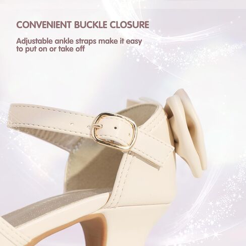 PANDANINJIA Wendy Girls Heels Dress Shoes Flower Girl Mary Jane Sandals Wedding Party Princess Shoes for Toddler Little Kid Big Kid in Kuwait