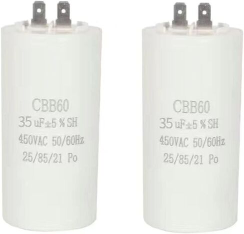 تشغيل مكثف 35 فائق التوهج AC 450VAC 50/60 هرتز CBB60 مكثف تشغيل على شكل أسطوانة لمضخة المحرك، تشغيل التيار المتردد والتيار المستمر واستخدام الغسالات وآلات الطاقة الرملية، إلخ in Saudi Arabia