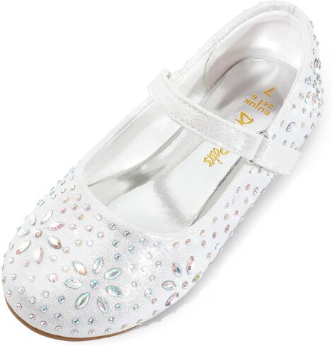 أحذية DREAM PAIRS للفتيات الصغيرات أحذية ماري جين بحزام بإبزيم من حجر الراين وحزام راقصة الباليه المسطح in Kuwait
