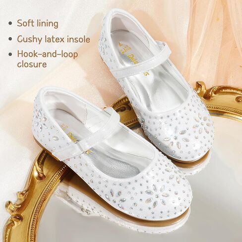 أحذية DREAM PAIRS للفتيات الصغيرات أحذية ماري جين بحزام بإبزيم من حجر الراين وحزام راقصة الباليه المسطح in Kuwait