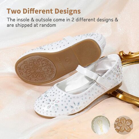 أحذية DREAM PAIRS للفتيات الصغيرات أحذية ماري جين بحزام بإبزيم من حجر الراين وحزام راقصة الباليه المسطح in Kuwait