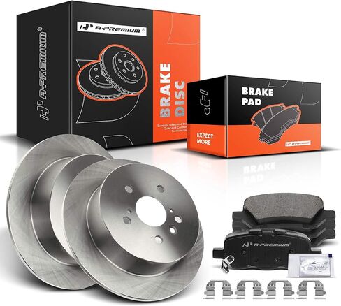 A-Premium 12.77 inch (324.31mm) Front Vented Disc Brake Rotors + Ceramic Pads Kit Compatible with Select Toyota and Kia Models - Venza 2009-2016, 2.7L 3.5L, Sport Utility, 6-PC Set in Saudi Arabia