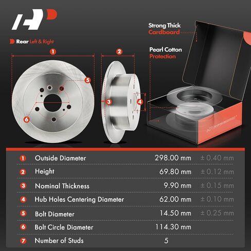 A-Premium 12.77 inch (324.31mm) Front Vented Disc Brake Rotors + Ceramic Pads Kit Compatible with Select Toyota and Kia Models - Venza 2009-2016, 2.7L 3.5L, Sport Utility, 6-PC Set in Saudi Arabia