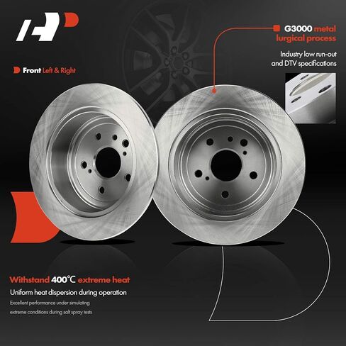 A-Premium 12.77 inch (324.31mm) Front Vented Disc Brake Rotors + Ceramic Pads Kit Compatible with Select Toyota and Kia Models - Venza 2009-2016, 2.7L 3.5L, Sport Utility, 6-PC Set in Saudi Arabia