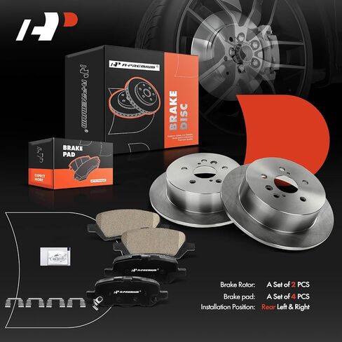 A-Premium 12.77 inch (324.31mm) Front Vented Disc Brake Rotors + Ceramic Pads Kit Compatible with Select Toyota and Kia Models - Venza 2009-2016, 2.7L 3.5L, Sport Utility, 6-PC Set in Saudi Arabia
