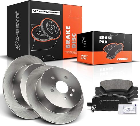 A-Premium 12.77 inch (324.31mm) Front Vented Disc Brake Rotors + Ceramic Pads Kit Compatible with Select Toyota and Kia Models - Venza 2009-2016, 2.7L 3.5L, Sport Utility, 6-PC Set in Saudi Arabia