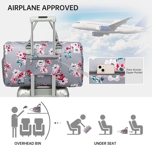 Duffle Bag for Travel, Weekender Bag with Shoe Compartment, Carry On Overnight Bag for Women with Toiletry Bag, 50L Gym Bag with Wet Pocket, Hospital Bags for Labor and Delivery Pink in Kuwait