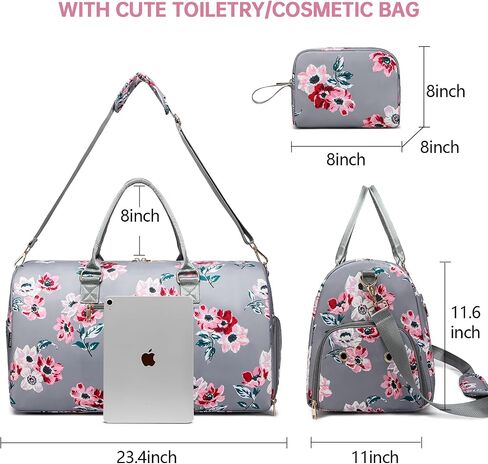 Duffle Bag for Travel, Weekender Bag with Shoe Compartment, Carry On Overnight Bag for Women with Toiletry Bag, 50L Gym Bag with Wet Pocket, Hospital Bags for Labor and Delivery Pink in Kuwait