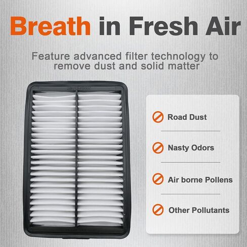 RUITO Engine Air Filter for 17-20 Elantra, 18-20 Elantra GT, 18-22 Kona, 19-21Forte, 20-22 Soul, 19-21Veloster, Replace 28113-F2000, CA12057 in Kuwait