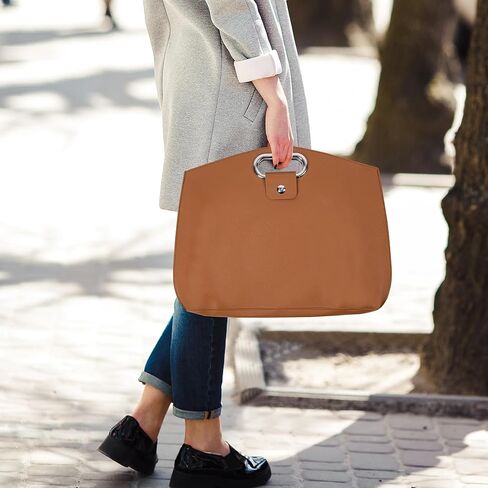 حقيبة كمبيوتر محمول AZXCG مناسبة لأجهزة الكمبيوتر المحمول مقاس 16 بوصة، وحقائب كمبيوتر محمول ذات سعة كبيرة، وحقائب حمل كبيرة محمولة للنساء، وحقائب عمل، بني in Kuwait