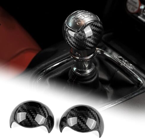 AIRSPEED Car Gear Shift Knob Cover Interior Accessories Sticker for Ford Mustang 2015-2022 Automatic, Carbon Fiber in Saudi Arabia