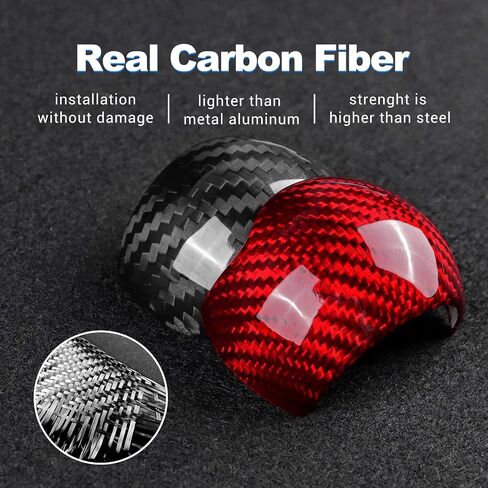 AIRSPEED Car Gear Shift Knob Cover Interior Accessories Sticker for Ford Mustang 2015-2022 Automatic, Carbon Fiber in Saudi Arabia
