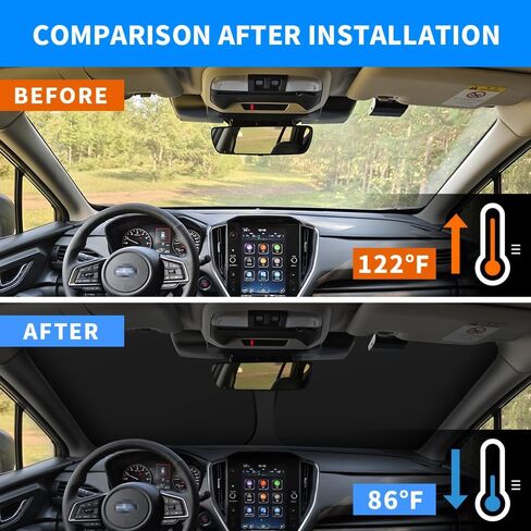Windshield Sunshade Compatible with Subaru Crosstrek Blocks UV Rays Sun Visor Protector Foldable Front Window Sun Shade Cover in Saudi Arabia