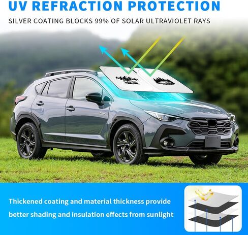 Windshield Sunshade Compatible with Subaru Crosstrek Blocks UV Rays Sun Visor Protector Foldable Front Window Sun Shade Cover in Saudi Arabia