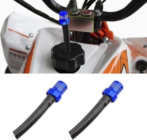 2PCS Gas Fuel Cap Air Vent Hose, Universal CNC Tank Valve Vent Tube with Chekc Ball, Aluminum Breather Valve Fits for 50cc 110cc 70cc 125cc ATV Motorcycle Dirt Pit Quad Bike Motocross in Saudi Arabia