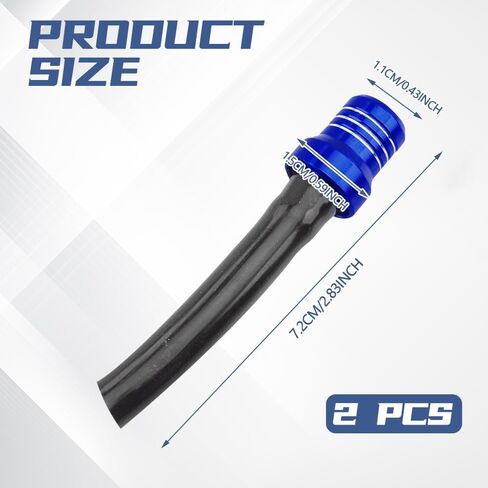 2PCS Gas Fuel Cap Air Vent Hose, Universal CNC Tank Valve Vent Tube with Chekc Ball, Aluminum Breather Valve Fits for 50cc 110cc 70cc 125cc ATV Motorcycle Dirt Pit Quad Bike Motocross in Saudi Arabia