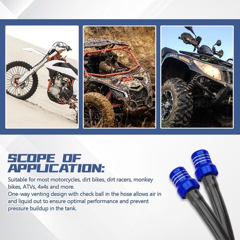 2PCS Gas Fuel Cap Air Vent Hose, Universal CNC Tank Valve Vent Tube with Chekc Ball, Aluminum Breather Valve Fits for 50cc 110cc 70cc 125cc ATV Motorcycle Dirt Pit Quad Bike Motocross in Saudi Arabia