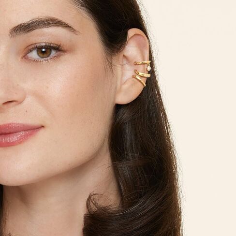 Gold Ear Cuff Earrings for Women Non Piercing, 14K Gold Plated Ear Cuffs Non Piercing, Clip-On Cartilage Earring, Fake Earrings For Women in Saudi Arabia