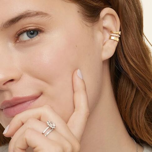 Gold Ear Cuff Earrings for Women Non Piercing, 14K Gold Plated Ear Cuffs Non Piercing, Clip-On Cartilage Earring, Fake Earrings For Women in Saudi Arabia