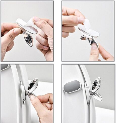 6 قطع رافع مقعد المرحاض، مقبض غطاء المرحاض الأنيق ذاتي اللصق، تجنب لمس الغطاء، الحفاظ على نظافة اليد، أدوات رفع غطاء المقعد، ملحقات الحمام للمكتب، المدرسة، المنزل، الفندق in Kuwait