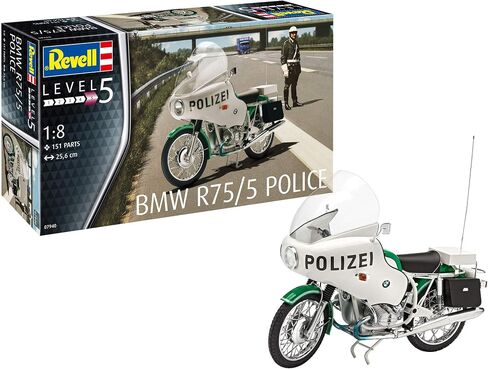 ريفيل RV07940 1:8 - مجموعة نماذج بلاستيكية للشرطة BMW R75/5، متعددة الألوان، 1/8 in Saudi Arabia