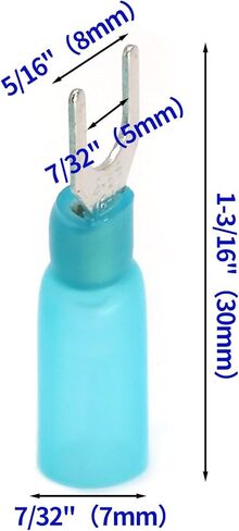 100PCS 16-14 AWG Fork Connector, 10 Blue Heat Shrink Fork Terminals Waterproof and Insulated Electrical Crimp Connectors for Boat Truck Stereo in Saudi Arabia