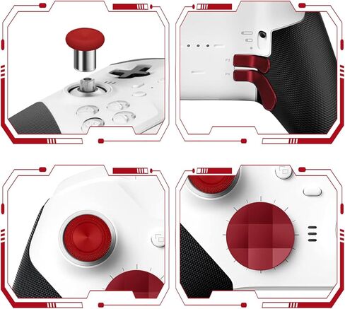 أعواد إبهام معدنية بديلة لوحدة تحكم Xbox Elite Series 2 Core، تتضمن 6 أعواد تحكم مغناطيسية قابلة للتبديل، 4 مجاذيف، 2 وسادات D، 1 أداة تعديل (أحمر) in Kuwait
