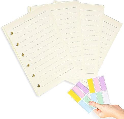 A7 Planner Refill,4 Pcs per Set, Dot Mattrix Paper, with Label Stickers Gift,Mini Binder Refills for 6 Ring Mini Planners,6 hole/100gsm Thick Paper/4.84 x 3.23'', Harphia in Saudi Arabia