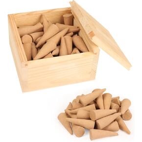 Incense Cones， Exquisite Cone Incense Scents Gift Set - 50 Cones in Handcrafted Box. Natural Scent Cone，for Meditation, Yoga, Purification, and Aromatherapy.