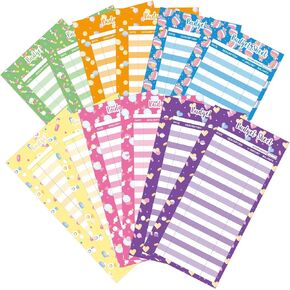 60pcs Budget Sheets Expense Tracker Paper Refill Inserts with Holes for A6 Binder Cash Envelope System Wallet,Cartoon Candy Pattern