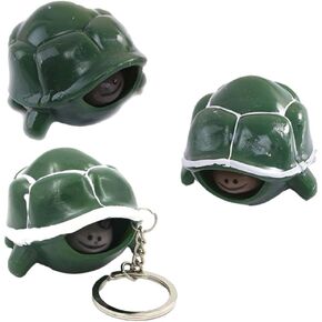 TOYANDONA 3pcs Turtle Squeeze Keychain Turtle Squeeze Pops Out Head Keyring Pendant Creative Decompression Adult (Random Color)