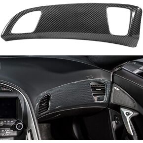 Carbon Fiber Look Dashboard Panel Cover Trim for Chevrolet Corvette C7 Z06 Z51 ZR1 Stingray Grand Sport 2014 2015 2016 2017 2018 2019 Interior Accessories Decoration Center Console Passenger (Black)