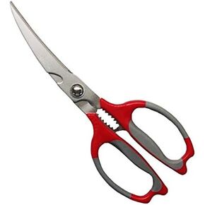 Seki Japan Kitchen Shears MATE, Stainless Steel Multi-Function Kitchen Scissors, Soft Grip, Long & Curve Blade