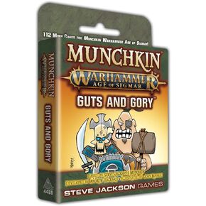 Steve Jackson Games Munchkin Warhammer Age of Sigmar: لعبة بطاقات Guts and Glory (توسيع) | 112 بطاقة | لعبة العائلة | فانتازيا مغامرة آر بي جي | الأعمار 10+ | 3-6 لاعبين | متوسط ​​وقت اللعب 120 دقيقة
