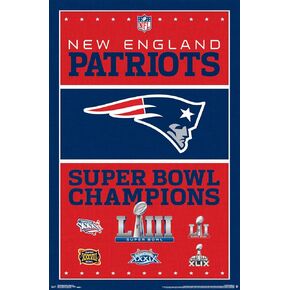 Trends International NFL New England Patriots - Champions 19 Wall Poster, 14.725" x 22.375", Premium Unframed Version