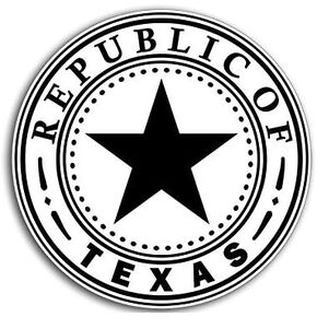 Round Vintage Republic of Texas Sticker (Car State Insignia Decal Logo Lone Star Vinyl Seal (3 inch)