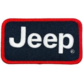 Jeep Text Logo Heat Seal Iron-on Stitch-on Patch Red/White/Navy