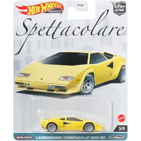 سيارة لامبورغيني كونتاش LP 5000 QV صفراء من سلسلة Spettacolare Diecast من Hot Wheels