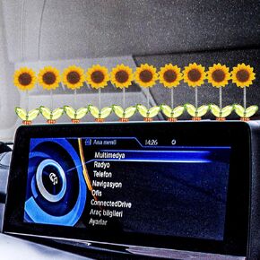 10pcs Car Accessories Dashboard Decorations, Cute Shaking Head Sunflower Flower car Center Console Ornament, for Women Girl Car Interior Desk Ornaments Birthday Valentines Gifts
