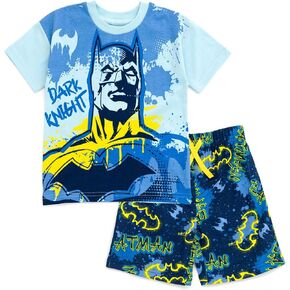 DC Comics Justice League Batman Graphic T-Shirt & French Terry Shorts Set