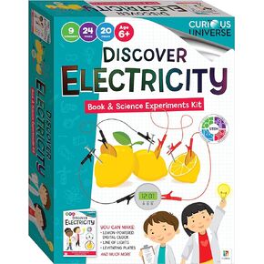 Hinkler Curious Universe Kids: Discover Electricity - Book & Science Experiments Kit, STEM Education Kits, Create Electrical Circuits, Includes 20 Pieces, Hinkler Science & Physics Kit for Kids