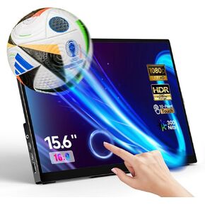 Portable Monitor Touchscreen 15.6" 1080P FHD USB C HDMI Computer Monitor IPS Gaming Monitor w/Sleeve HDR FreeSync Eye Care Plug & Play for PC MAC Phone Xbox PS4/ 5 Switch