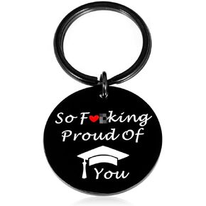 Funny Graduation Gift Keychain Class of 2024 Gifts High School Graduation Gifts for Her Him Grad Gifts for Senior Women Men Best Friends Masters Student Graduate Gifts for Son Daughter from Mom Dad