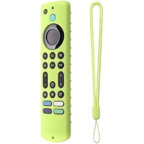 Remote Case (Glow in The Dark) for 2023 Firestick 4K Max/Toshiba/Insignia/Pioneer/Omni (QLED) Series Alexa Voice Remote Enhanced w/Lanyard (Fluorescent green)