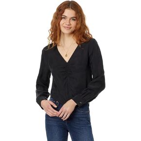Madewell Brushed Ruched-Front Top for Women - Cupro-Viscose Blend Fabrication - Ruched Details - Straight Hem