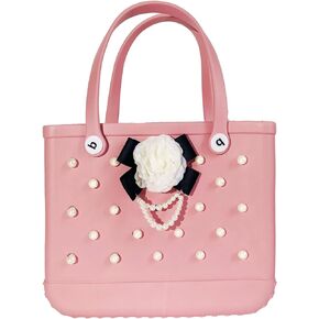 20 PCS Pearls Flower Charms for Bogg Bag Accessories Rubber Beach Bag, Boho Purse Charms,32